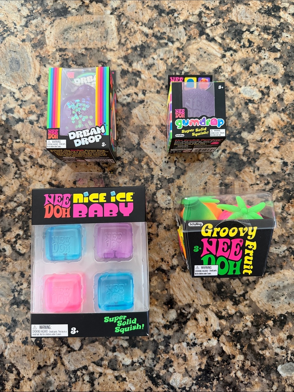 NWT NEE DOH Dream Drop, Gumdrop, Groovy Fruit, and Nice Ice Baby